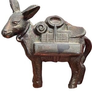 Donkey Figurine Vintage Japan Iridescent Burro Pack Animal Decor 2.5Inch by 2In